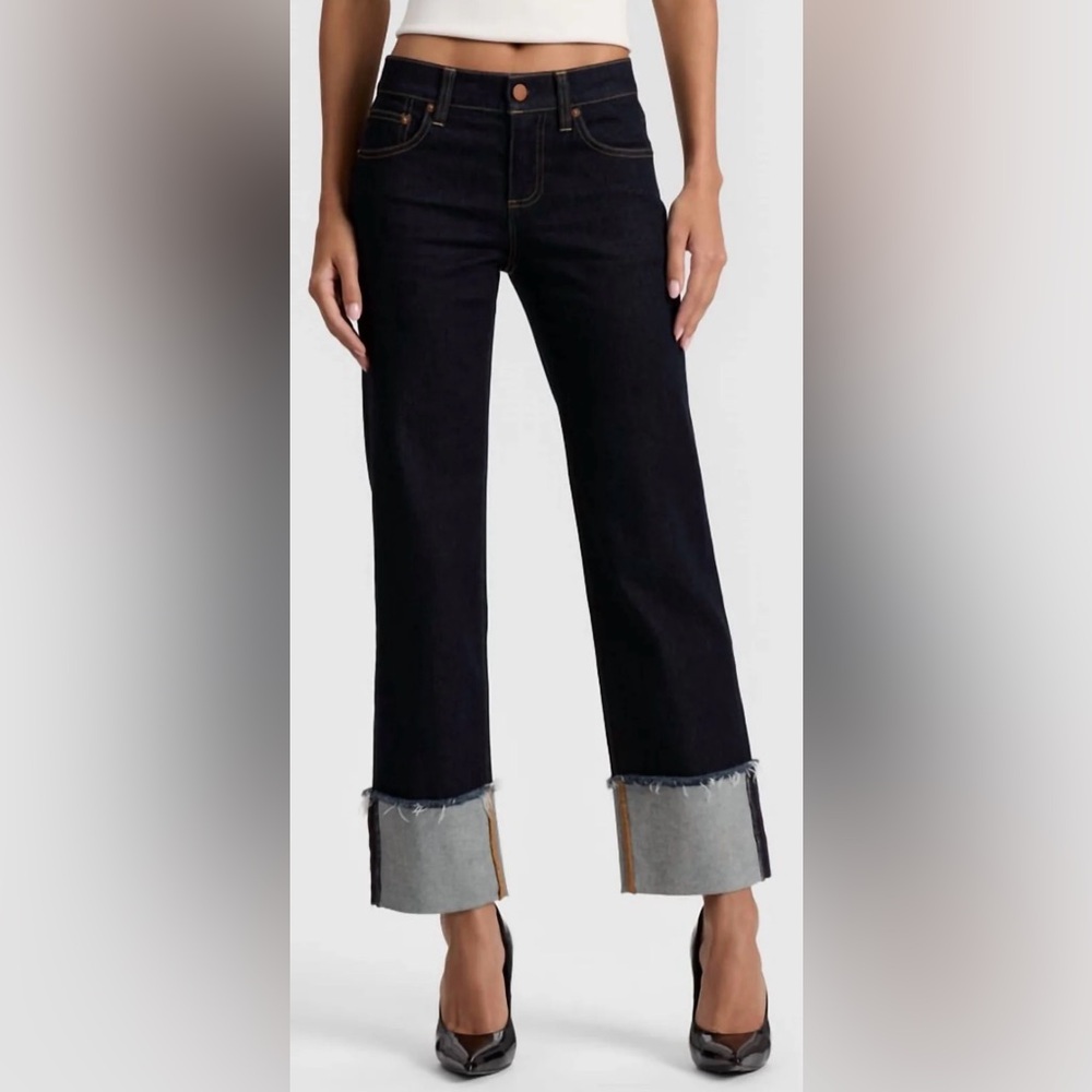 Alice + Olivia low rise cuffed straight leg jeans - nwt - 24